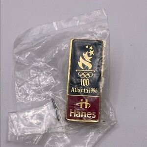 Hanes Gold and Red Olympic Commemorative Pin
